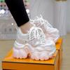 Women's Shoes Mesh Breathable Heightening Dad Shoes 2025 Summer Muffin Thick-soled Casual Little White Shoes Versatile Breathable Women's Shoes