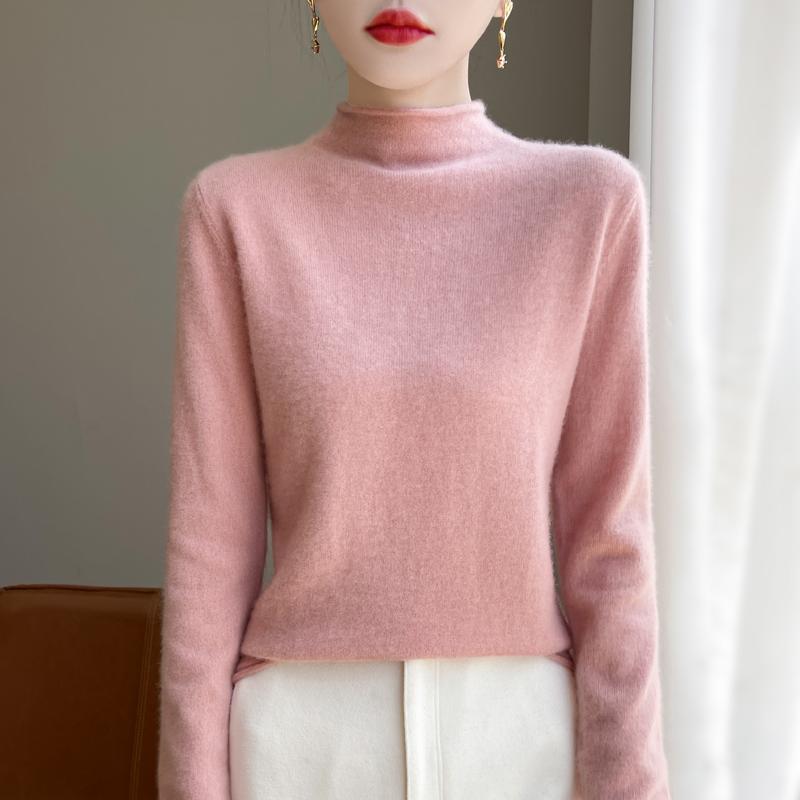 Женский кашемировый свитер Qinghe Cashmere 30% Кашемир 70% Шерсть Осенне-зимний кашемировый пуловер Мягкий и теплый