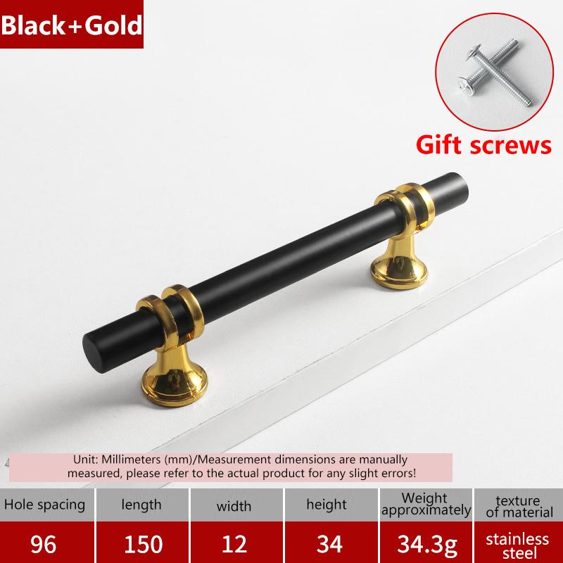 Современные ручки для шкафов из черного золота - прочные ручки для ящиков кухонной мебели с материалом из цинкового сплава