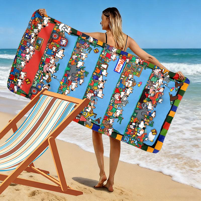 Maisy Mouse Beach Towel, Large Soft Quick Dry Towel for Beach Camping Swimming