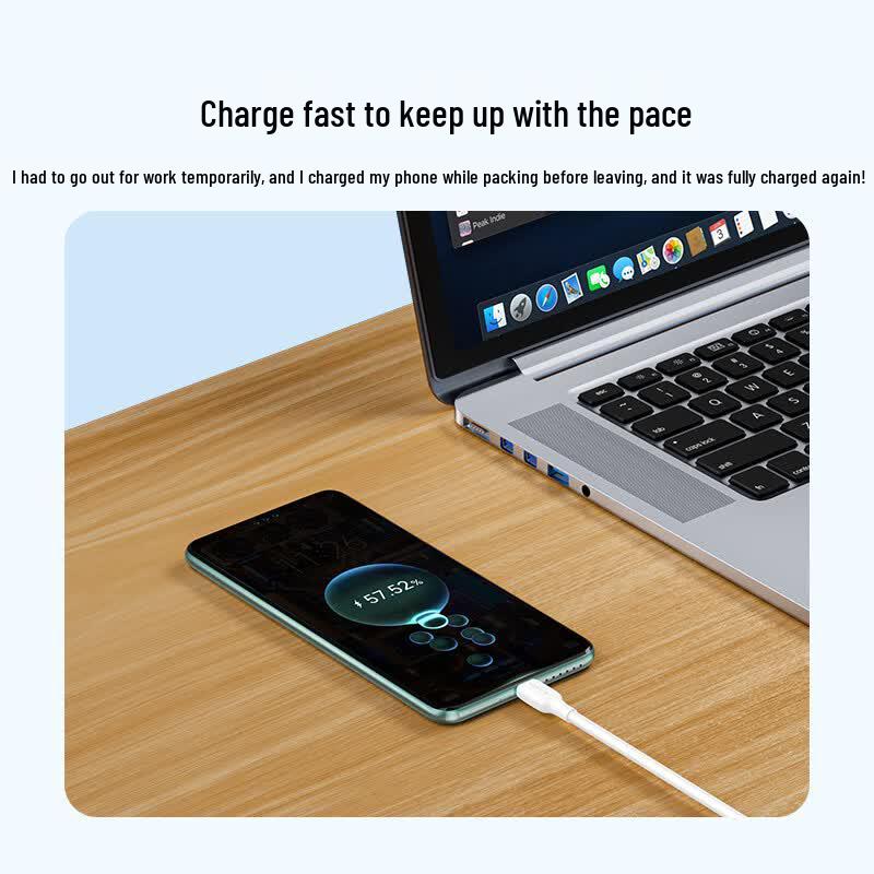 Быстрозарядный кабель данных Shanze 3A USB-A на USB-C
