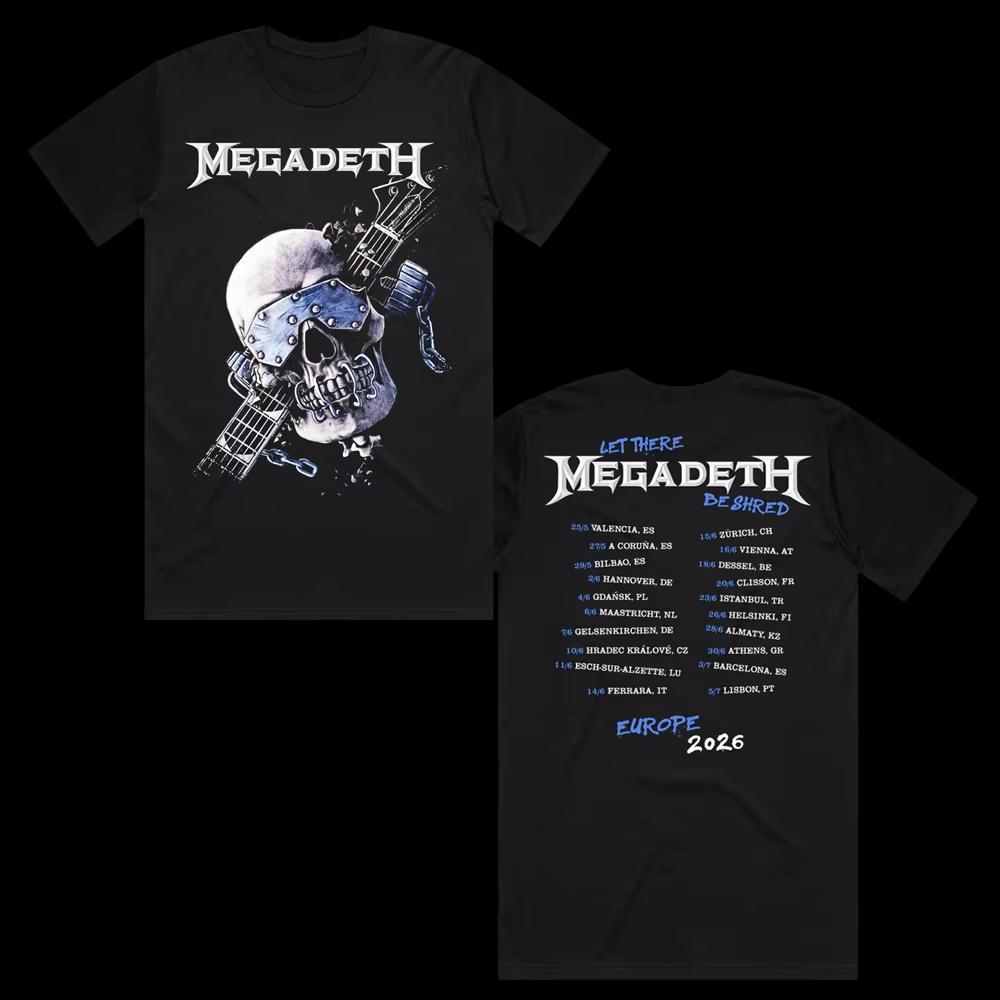 Skull Splitting Metal Vintage White Megadeth Band TShirt Cotton Graphic Tee Unisex Women Summer Streetwear