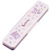 Skater Chopsticks and Spoon Set, Bento Box, Adult, Antibacterial, Combo Set, 18cm, Non-Clinking, Made In Japan, Sanrio Kuromi Flower Wreath Design, CC