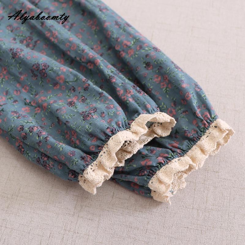 Mori Girl, весенне-осеннее женское платье в стиле ретро с воротником-стойкой, синее, абрикосовое, кофейное, с цветочным принтом, хлопковое и льняное винтажное свободное платье миди