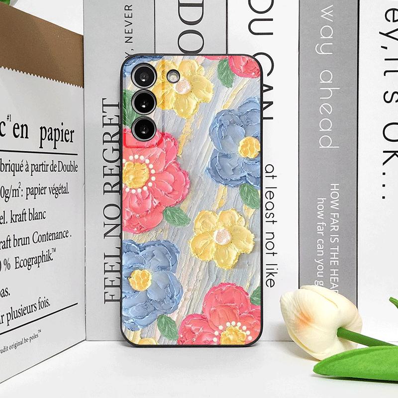 Художественная Масляная Живопись Цветок Чехол для Телефона для Samsung S25 S24 S23 Ultra S22 Plus S21 S20FE S25edge M54 M55 5G Мягкие Силиконовые Задние Крышки