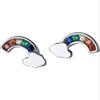 Colorful Rainbow Cloud Diamond Stud Earrings for Women
