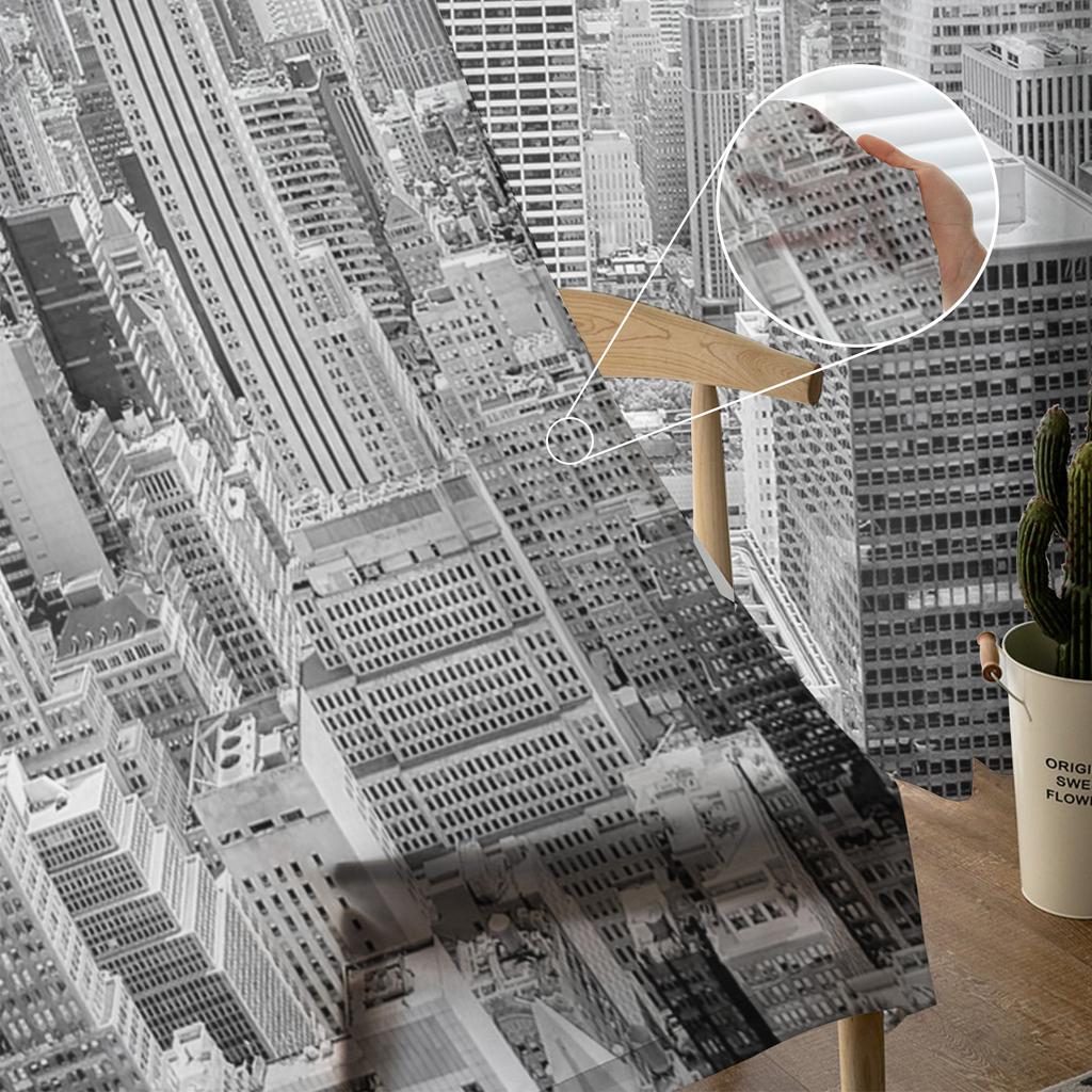 Grey New York City Landscape Sheer Curtains for Living Room Decoration Window Curtains for Kitchen Tulle Voile Organza Curtains