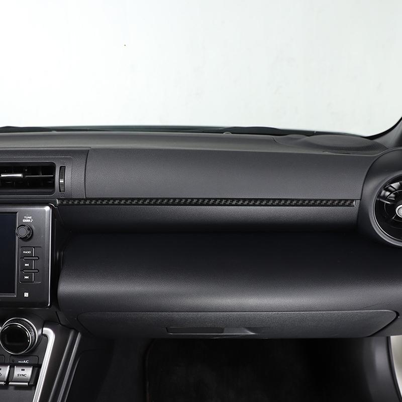 Real Carbon Fiber Car Accessories Co-pilot Strip Cover Soft Sticker For Subaru BRZ/ For Toyota GR86 2024 2025