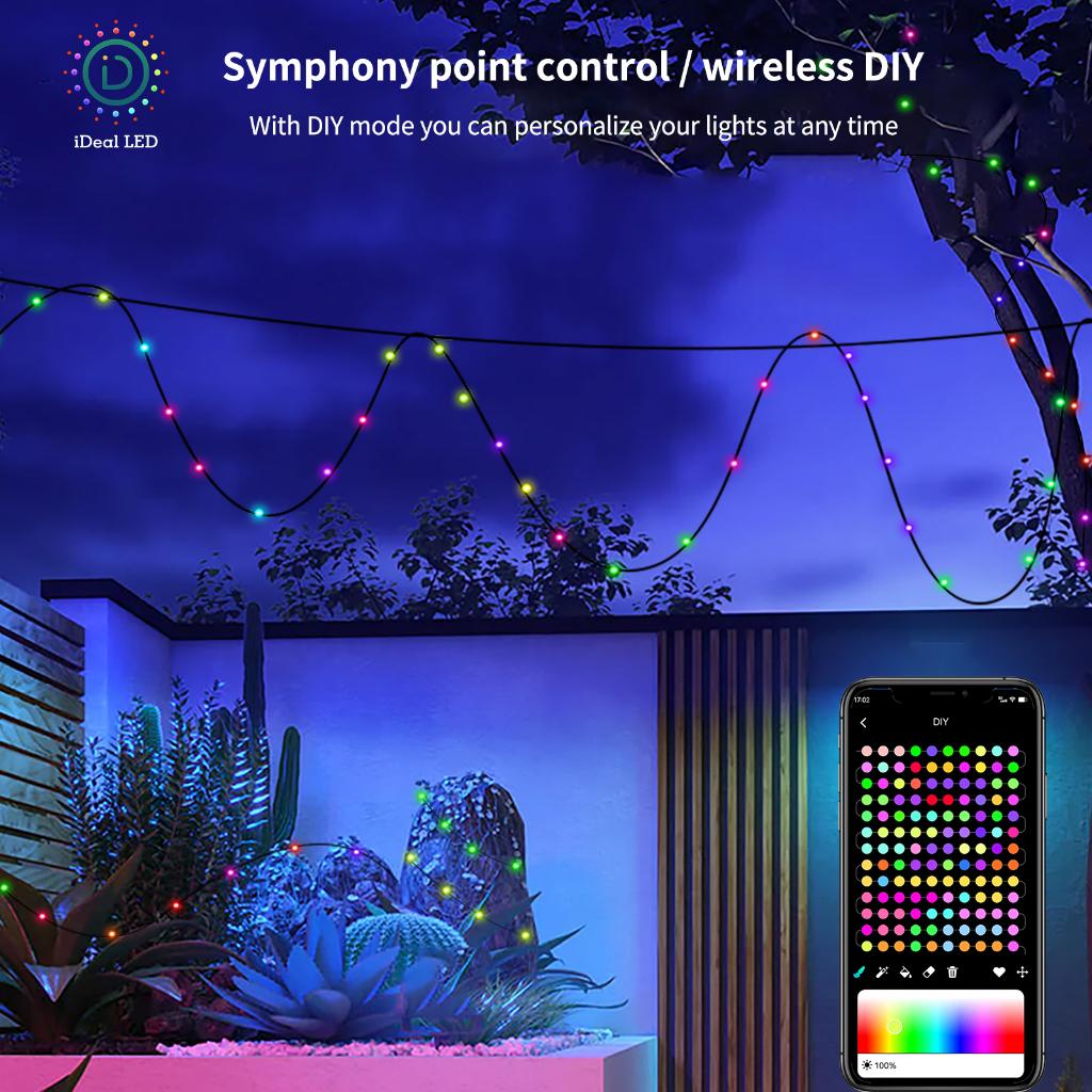 Waterproof Smart 5V RGBIC WS2812b Led Strings Fairy Light 10M 100Leds Dreamcolor Chasing Home Outdoor Decoration Music Sync