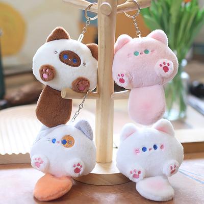 Kawaii Мягкая игрушка-животное Маленькая кошечка Брелок Плюшевая сумка Автомобильный брелок-подвеска DIY Брелок Детские мягкие игрушки-животные