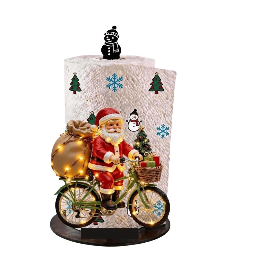 2D Flat Santa Claus Towel Stand Acrylic Roll Paper Towel Holder Parties