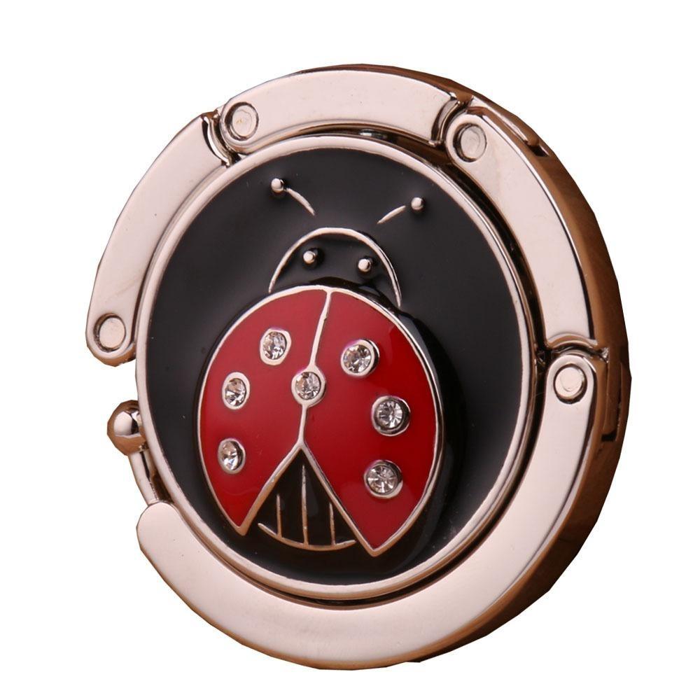 Fashion Butterfly Pattern Purse Hook Portable Travel Folding Desk Hooks Bag Holder Metal Handbag Hanger Table Clasp