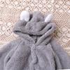 Baby Coral Fleece Hooded Long-Sleeve Warm Jumpsuit for Autumn/Winter
