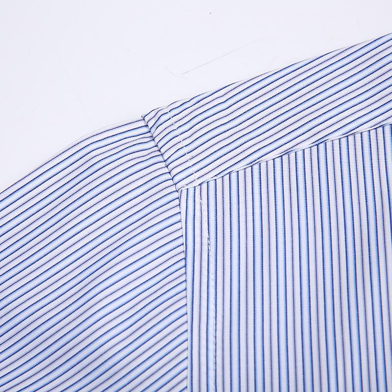 Мужская повседневная рубашка стандартной посадки с длинным рукавом и передним карманом для деловой офисной работы, полосатая мужская рубашка