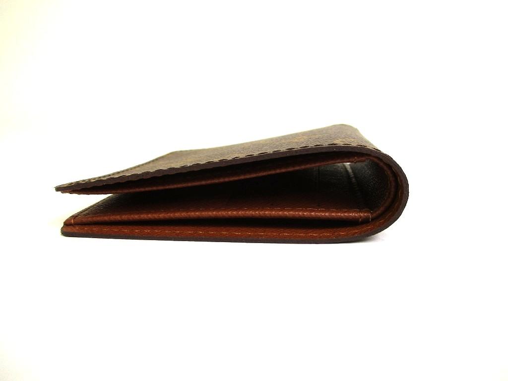 Оригинальный коричневый кожаный складной кошелек LOUIS VUITTON Monogram #a994 Открытая коробка
