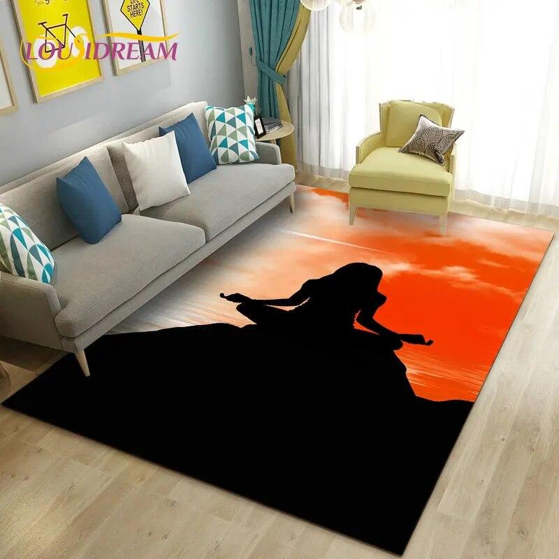 Радуга 7 Чакра Мандала Богемия Коврик, Коврик для гостиной Спальня Диван Коврик Украшение, Нескользящий коврик для йоги