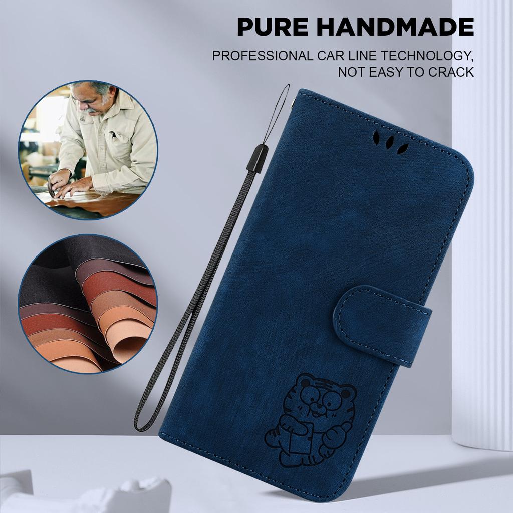 Retro Lovely Tiger Leather Case For Redmi Note 14 14C K70 A3 13C 12C 11A Kickstand Wallet Card Slots Book Cover For Xiaomi 14T Mi 14 POCO F5 Civi2