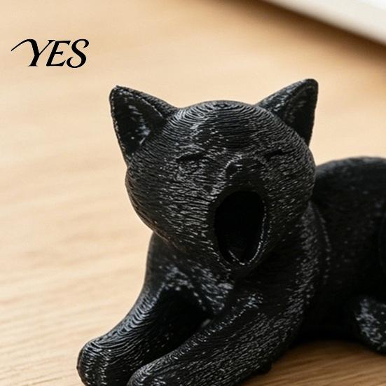 Реалистичная текстура Кошачье искусство 3D-печатное украшение, Плюшевые фигурки, Черная фигурка Белая милая Исцеляющая скульптура, для стола Автомобиля Полок Декор Универсальное