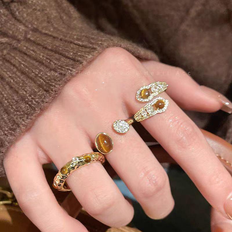 Кольцо из сплава Maillard Serpentine Tiger'S Eye, женское, уникальный дизайн, ретро, высокое качество, легкая роскошь, кольцо на указательный палец