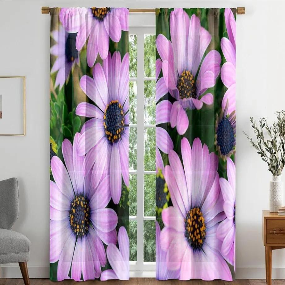 Daisy Flower Blackout Drapes ideal ideal for The Bedroom Window Fabric Drape ideal ideal for Living Room Left and Right Biparting Open High Shading