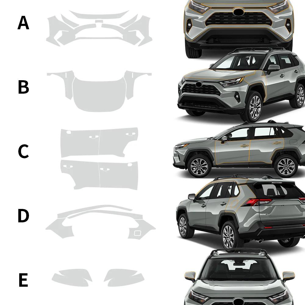 For TOYOTA RAV4 LE XLE LIMITED HYBRID 2019-2021 2022 2023 2024 Transparent Pre Cut PPF Paint Protection Film TPU Clear Sticker