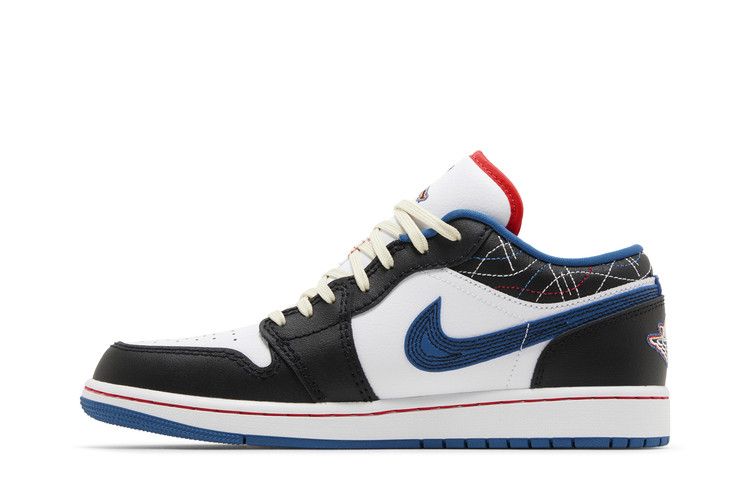 Кроссовки Air Jordan 1 Low SE индустриального синего цвета Sashiko