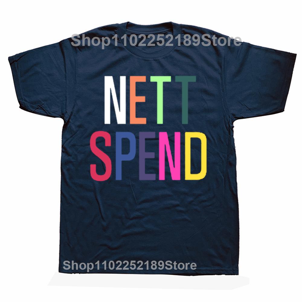 Funny Nettspend Rainbow Logo Graphic T-shirts Men Women's Fashion Casual Oversized Tshirt 100% Cotton Loose Oversized T Shirt