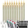Rechargeable Taper Candles with Remote & 24Pcs Plastic Lamp Head Flickering Flameless Dripping Wax Window Candlesticks Home Deco