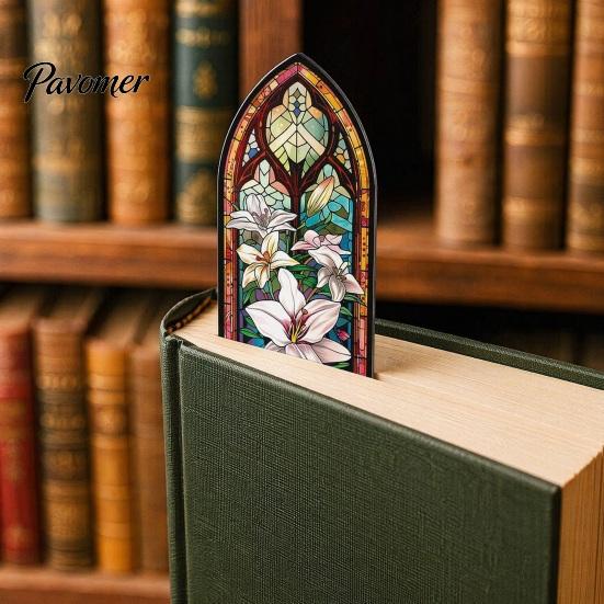 Износостойкая закладка Цветок из витражного стекла, Цветочная акриловая ловушка для солнца Уникальной формы Маркер для страниц книги Растение, Подарки для книголюбов, Женщин