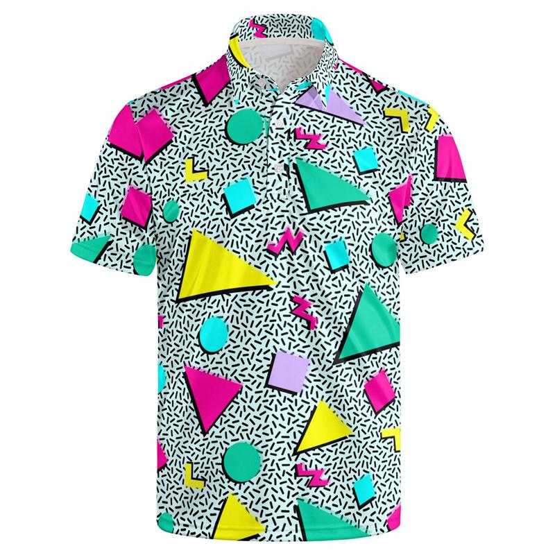 Мужская ретро рубашка с воротником, летняя, уличная, быстросохнущая, с коротким рукавом, на пуговицах, футболки, топы