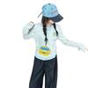 Весенняя длинная футболка для девочек, топ-обманка из двух частей для детей постарше, школьников, с круглым вырезом, повседневная блузка