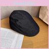 Color Solid Artistic Style Newsboy Hat Short Brim Washed Denim Daily Fashion
