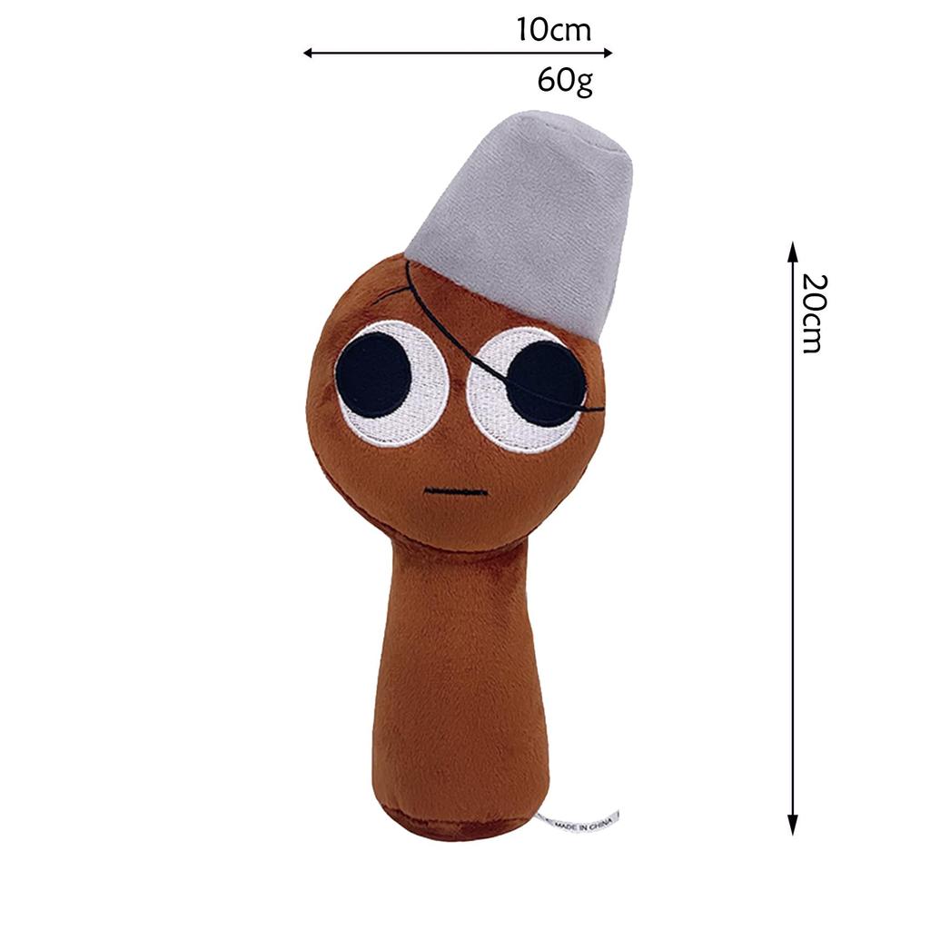 Мягкая игрушка Sprunki, 25 см, Плюшевая игрушка из хоррор-игры, Мягкая набивная подушка-фигурка, Кукла, Рождественский подарок на день рождения для взрослых и детей (коричневый)