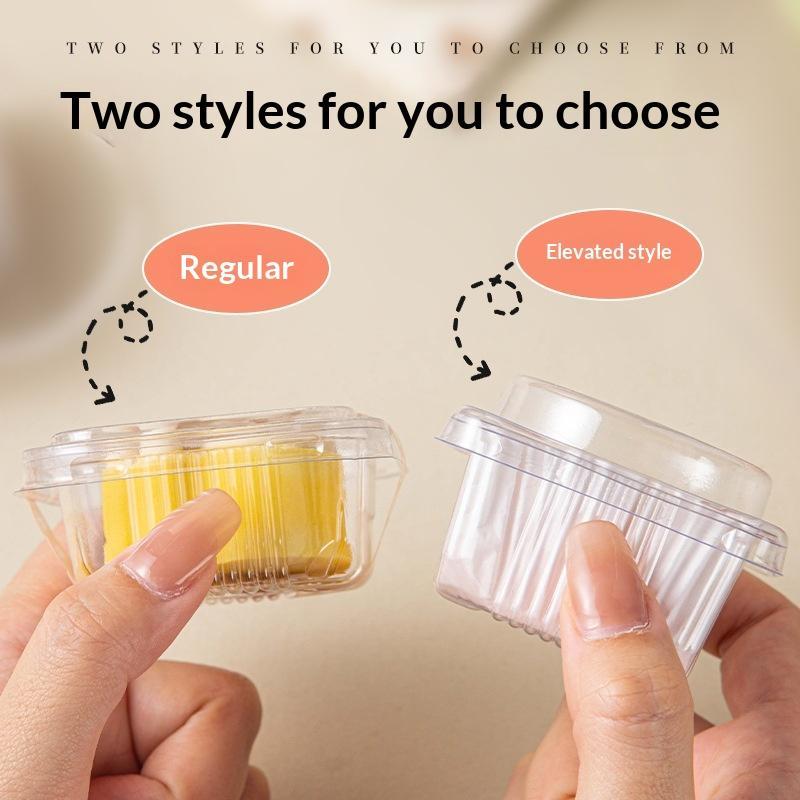 Mooncake Plastic Trays 50Pcs Transparent Thickened Sturdy Food Grade Holders for Mid Autumn Festival Homemade Pastry