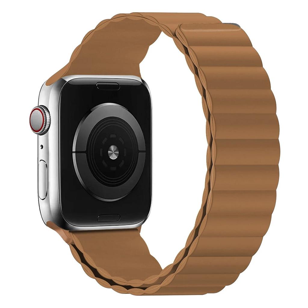 Ремешок для Apple Watch Band 44 мм, 40 мм, 45 мм, 41 мм, 42 мм, 38 мм, силиконовый браслет с магнитной петлей iWatch Series 8 7 Ultra 3 5 6 SE