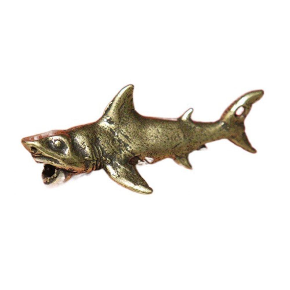 Shark Shark Statue Solid Brass Miniatures Figurines Personality Keychain Pendant  Car Keychain
