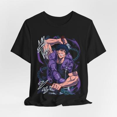 Футболка с графическим принтом по аниме Toji Jujutsu Kaisen, унисекс, для фанатов, с короткими рукавами.