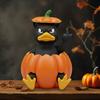 Halloween Ornament Pumpkin King Cat Duck Black Cat In Pumpkin Angry Expression Middle Finger Gesture Spooky Season Decor