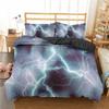 Lightning Duvet Cover Set Natural Phenomenon Bedding Set 3pcs for Kids Boys Thunder Comforter Cover Soft Polyester Quilt Cover