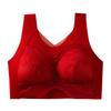 Summer thin no steel ring fixed cup beautiful back high elastic lace wide shoulder vest bra women's upper support gathers underwear women