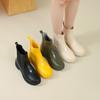 Chelsea Rain Boots Short Non-Slip Waterproof Shoes Fashion Women'S Martin Boots Low Heel Casual Adult Rain Boots