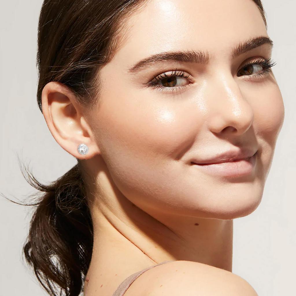 Бриллиантовые серьги-гвоздики с муассанитом и ореолом из стерлингового металла, гипоаллергенные, муассанит, серьги, серьги, мужские, женские, серьги, серебро,