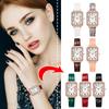 Rhinestone Bezel Ladies Watch Compact Small Square Watch Ladies Watch
