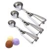 Sale Kitchen Accessories Stainless Steel Spring Handle Mash Potato Scoop Food Grade Ice Cream Spoon