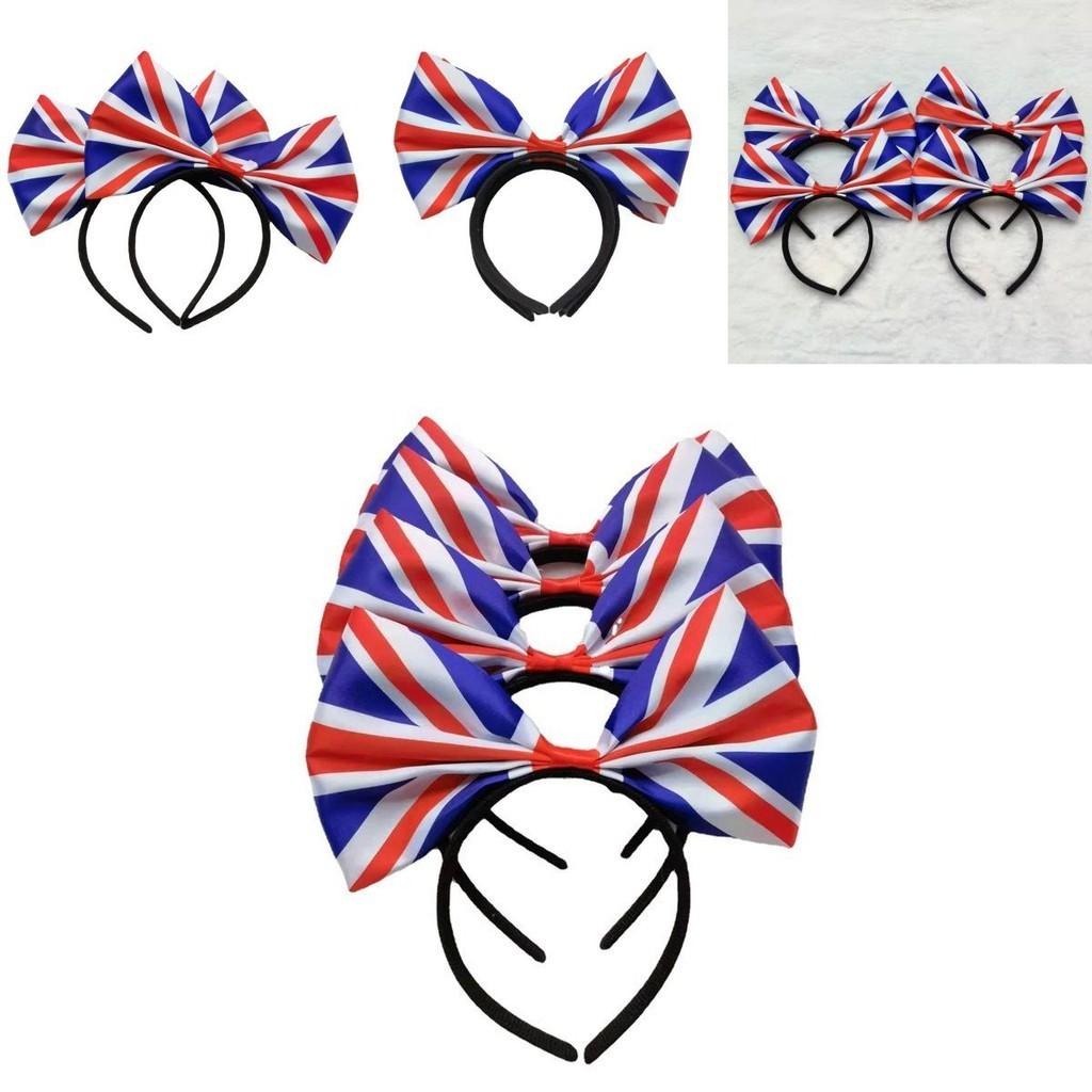 Стильная повязка на голову с Юнион Джеком, повязка на голову «Алиса» с большим бантом для мужчин и женщин, Платиновый юбилей