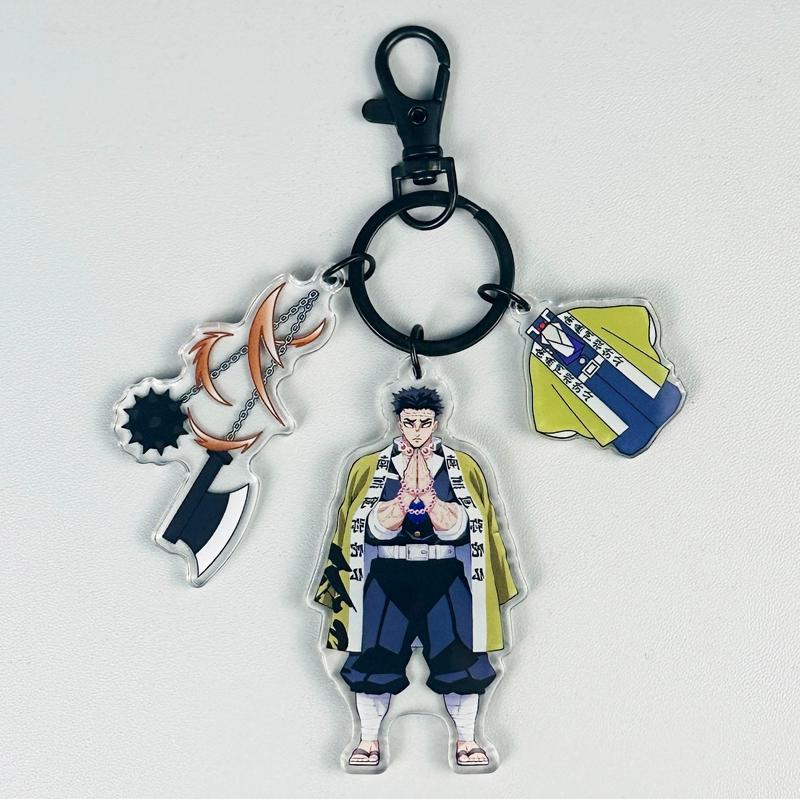 Keychain Pendant Anime Demon Slayer Kimetsu No Yaiba Kamado Tanjirou Double Sided HD Bag Pendant Gift For Fans Cosplay Props Jewelry Gift