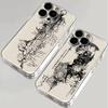 Темный готический гранж эскиз чехол для телефона для iPhone 17 16 15 14 13 12 11 Pro Max прозрачный ТПУ ударопрочный защитный чехол Funda Coque