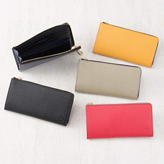 КИПР Grano Works Длинный кошелек с круглым розовым и идеальный подарок для или любого другого L-образная молния, компактный, женский кожаный, серый, 8725, Отца