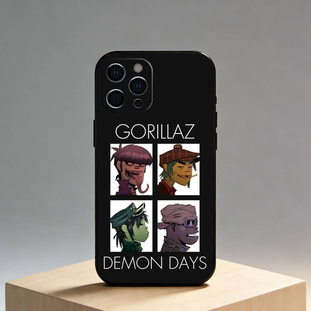 Комическая рок-группа G-gorillaz Чехол для телефона для iPhone 17, 16, 15, 14, 13, 12 Plus, Max Мягкий силиконовый черный чехол