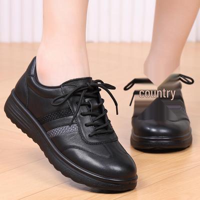 Женская повседневная обувь из натуральной кожи на осень - Нескользящая, мягкая подошва, удобная плоская подошва, стиль 801330